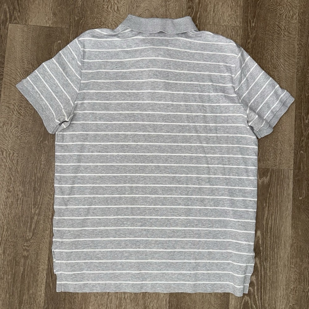 Polo Ralph Lauren Pima Soft Cotton Short Sleeve Polo Men's L Grey White Striped - Picture 3 of 5